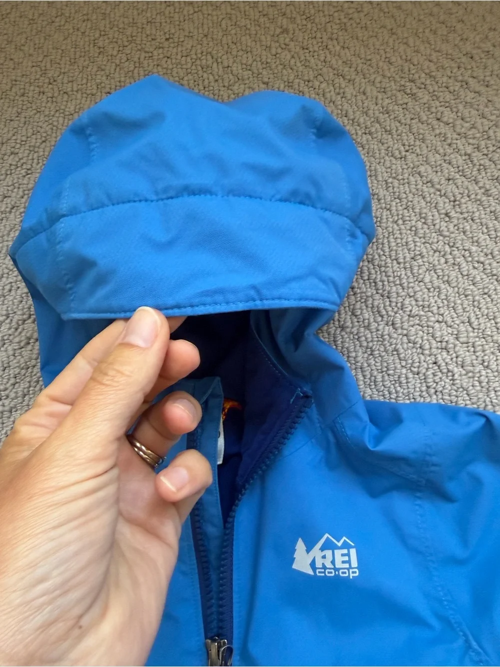 REI Kids' Hooded Blue Raincoat